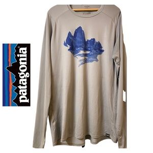 Patagonia Vintage Capilene Silkweight Men’s Long Sleeve Climbing Mountain XL